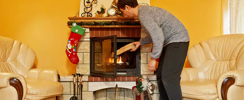 Rusted Metal Fireplace Restoration in Grove District - Anaheim Resort, California